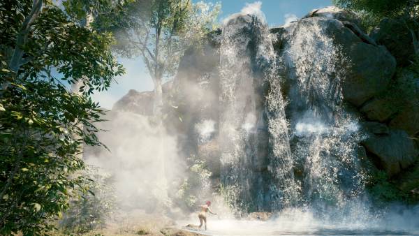 Ви осторожно идёт к живописному водопаду - 1.