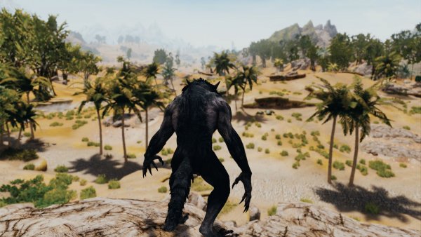 Вервольф на скалах.. Skyrim SE (Тропики 7.0)