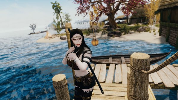 Велена в доках Воминхейма.. Skyrim SE (Тропики 7.0)