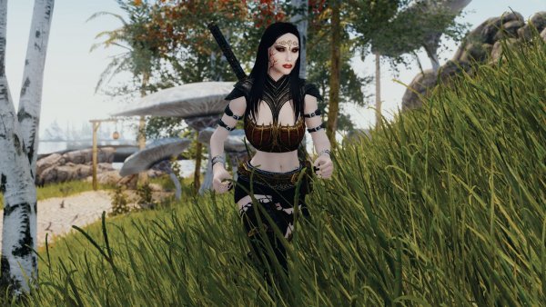 В высококй траве.. Skyrim SE (Тропики 7.0)