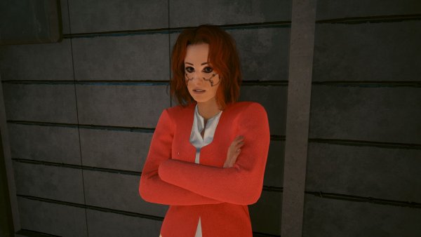 Испуганная девушка.. Cyberpunk 2077 глазами Windfire