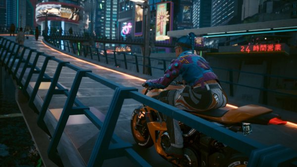 По пешеходному мосту.. Cyberpunk 2077 глазами Windfire