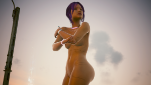 Стеснительная ню девушка.