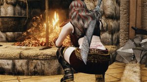 Вампирочка у камина.. Skyrim SE (Тропики 7.0)