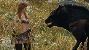 Девушка и волк.. Skyrim AE (Тропики 12)