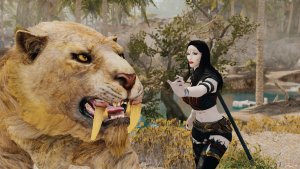 Велена хочет погладить кисю. Skyrim SE (Тропики 7.0)