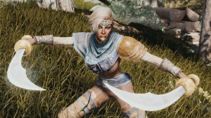 РАЯ - хускарл Озерного, на защите. Skyrim AE (Тропики 12)