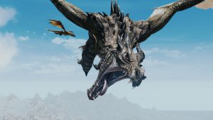 Драконы в небе над Skyrim..