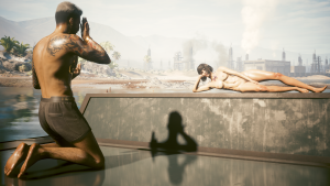 Керри и Ви загорают.