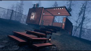 Красный домик в Национальном парке Харбора..