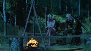 Цири после бани и Геральт.. Ведьмак III (сборка Торна)