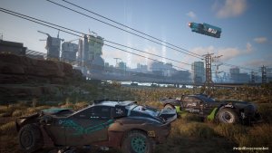 Пейзаж с видом на город. Cyberpunk 2077