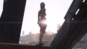 Она любуется городом...