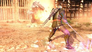 Геральт сражается с взрослым шарлеем.. Ведьмак III (сборка Торна)